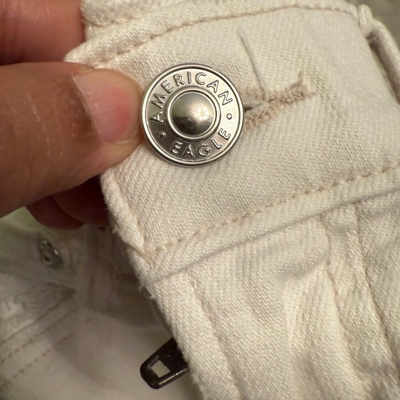 American Eagle Outfitters Cream Ripped Jeans - Picture 13 of 15